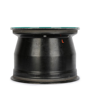 Close-up of Mercedes AMG Petronas F1 Team 2022 Front Wheel Rim Table Formula 1 memorabilia detail