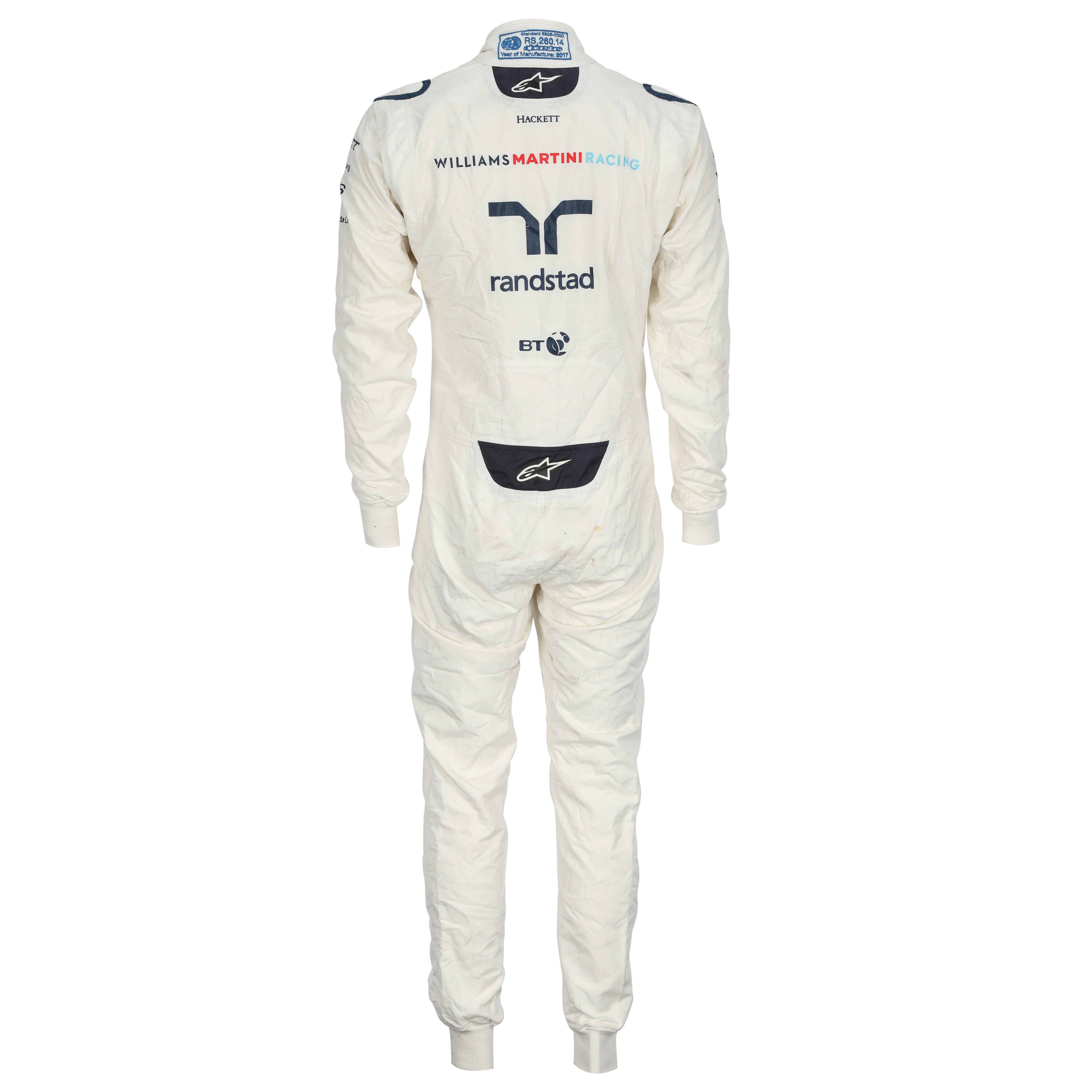 Lance Stroll Signed 2017 Williams Racing Race Used Suit