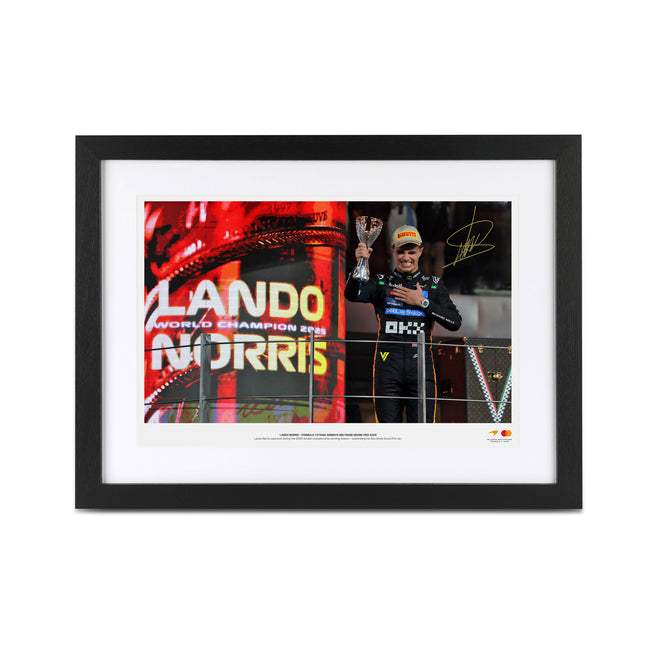 Lando Norris Signed 2025 McLaren F1 Team Photo - Abu Dhabi GP v2