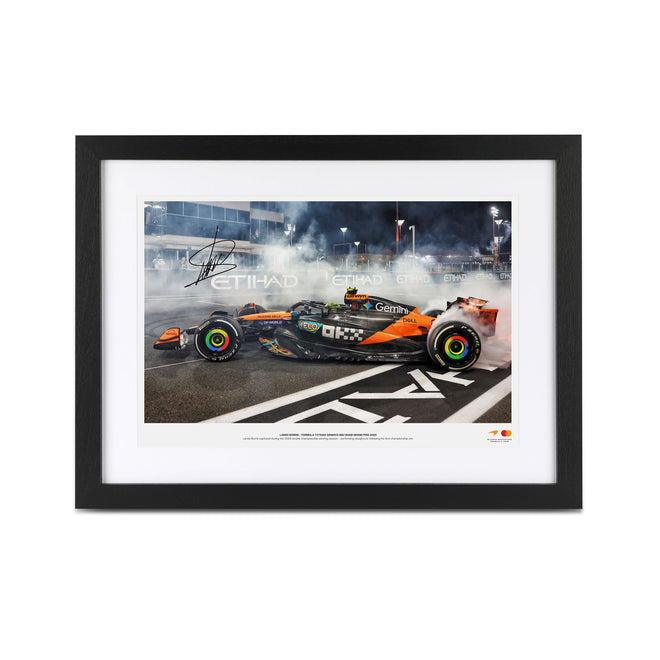 Lando Norris Signed 2025 McLaren F1 Team Photo - Abu Dhabi GP v1