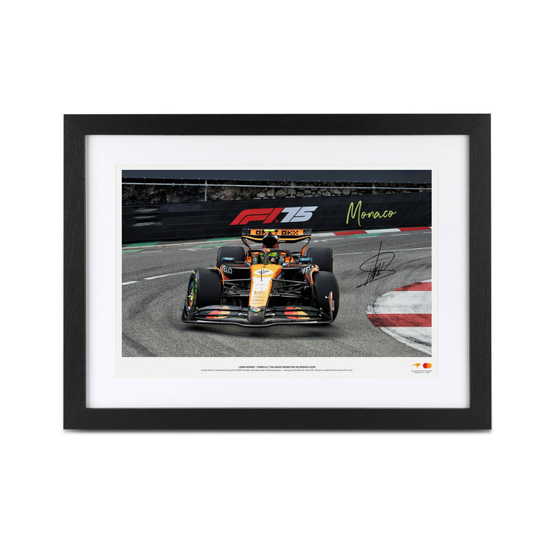 Lando Norris Signed 2025 McLaren F1 Team Photo - Monaco GP v2