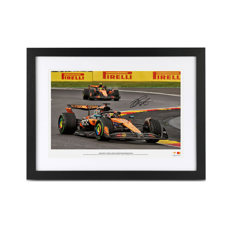 Oscar Piastri Signed 2025 McLaren F1 Team Photo - Belgian GP