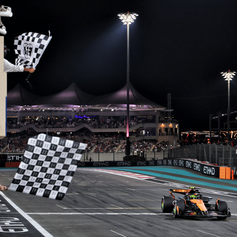 Formula 1 Abu Dhabi Grand Prix 2027 personalised chequered flag featuring your chosen name