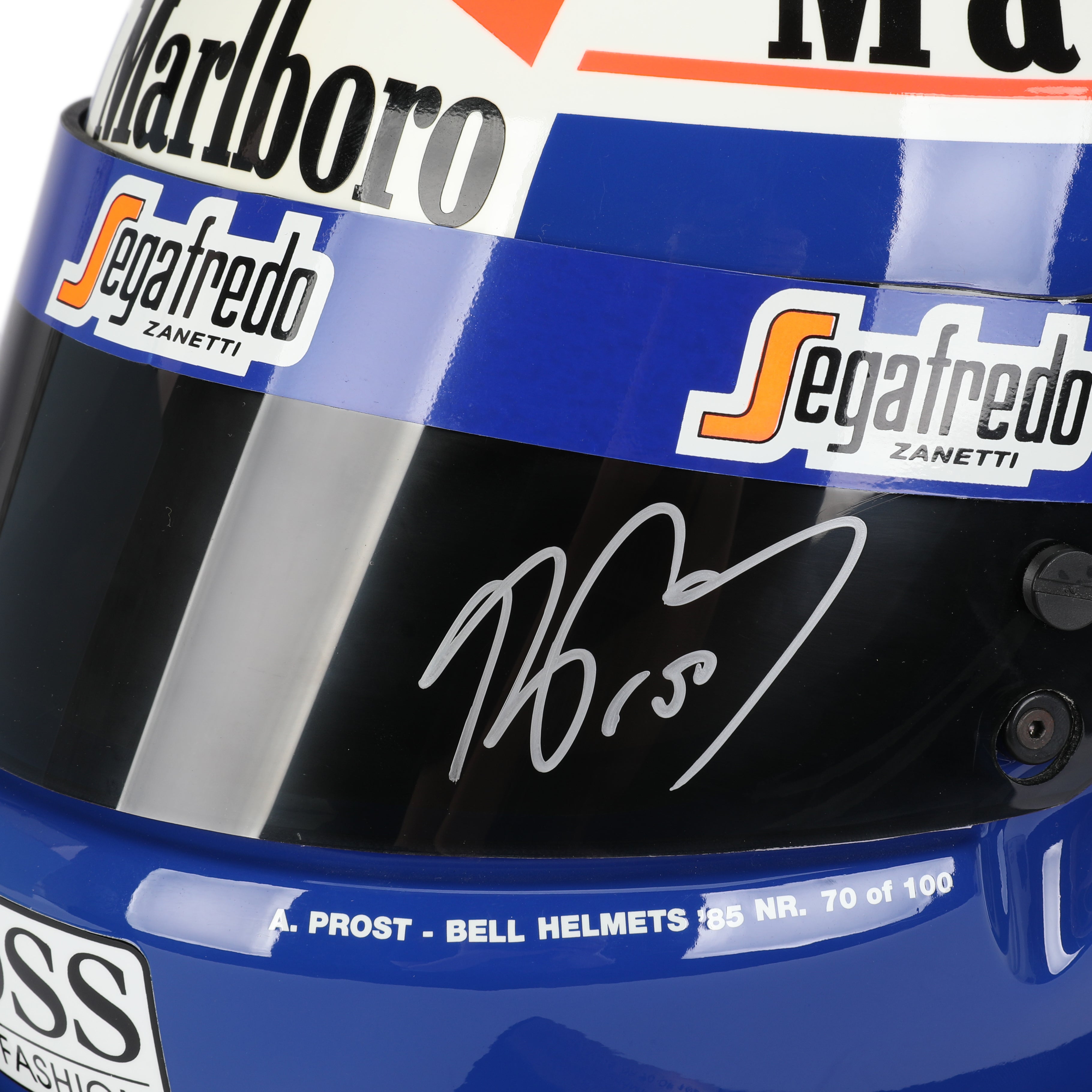 Alain Prost 1985 Official Bell 1:1 Signed Helmet Edition Number 58/100