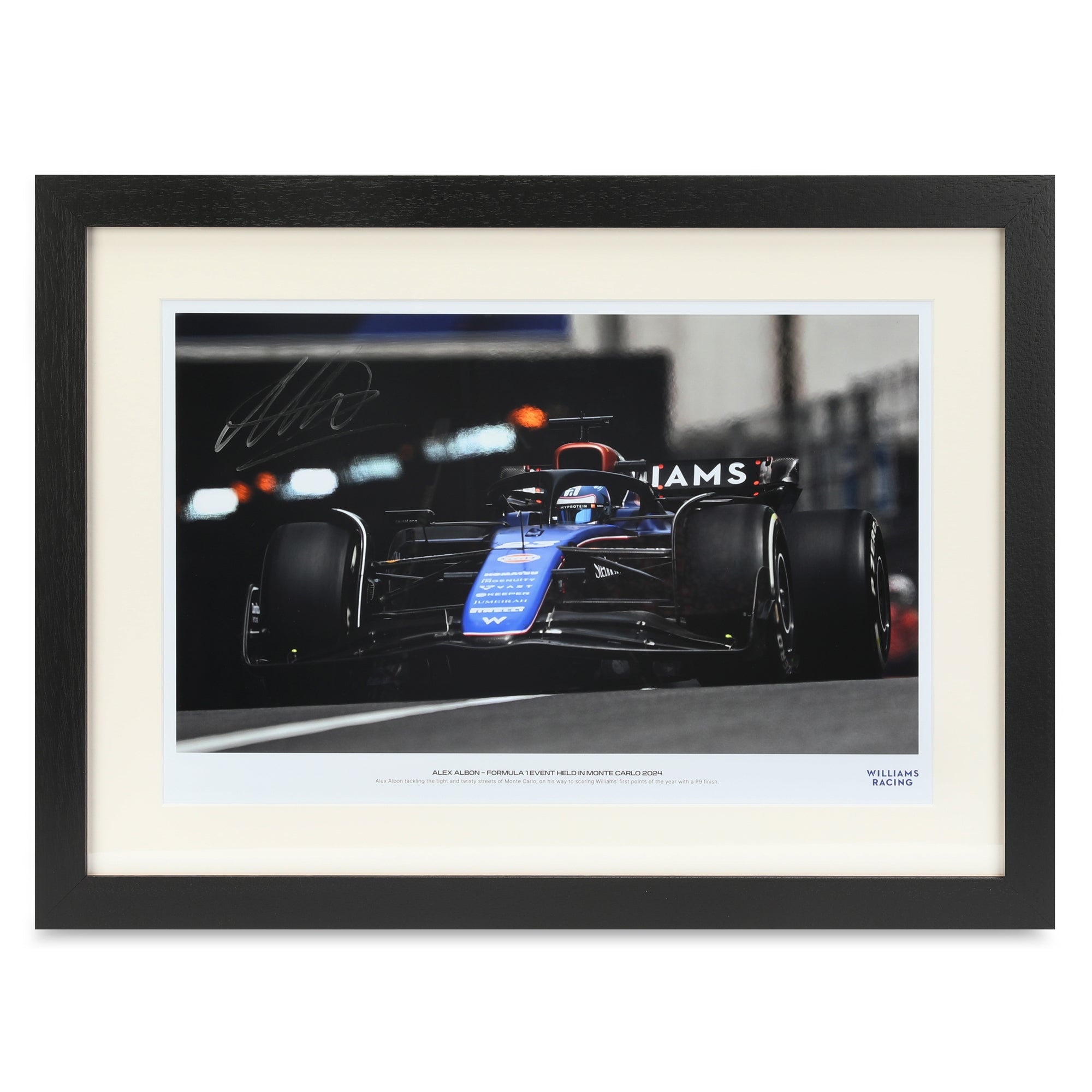 Alex Albon 2024 Williams Racing Formula 1 Team Signed Photo – Monaco Grand Prix