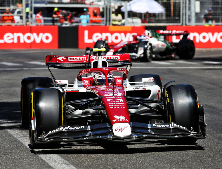 Alfa Romeo C42 2022 Formula 1 show car in Azerbaijan Grand Prix livery, premium exhibition display vehicle for collectors