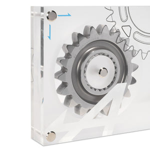 Close-up of Alpine Formula 1 Team Gear Ratio In Acrylic Formula 1 memorabilia detail