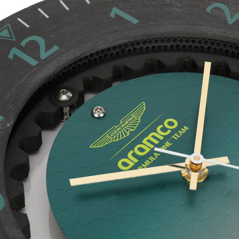 Aston Martin Aramco Formula 1 brake disc clock authentic racing inspired home display piece