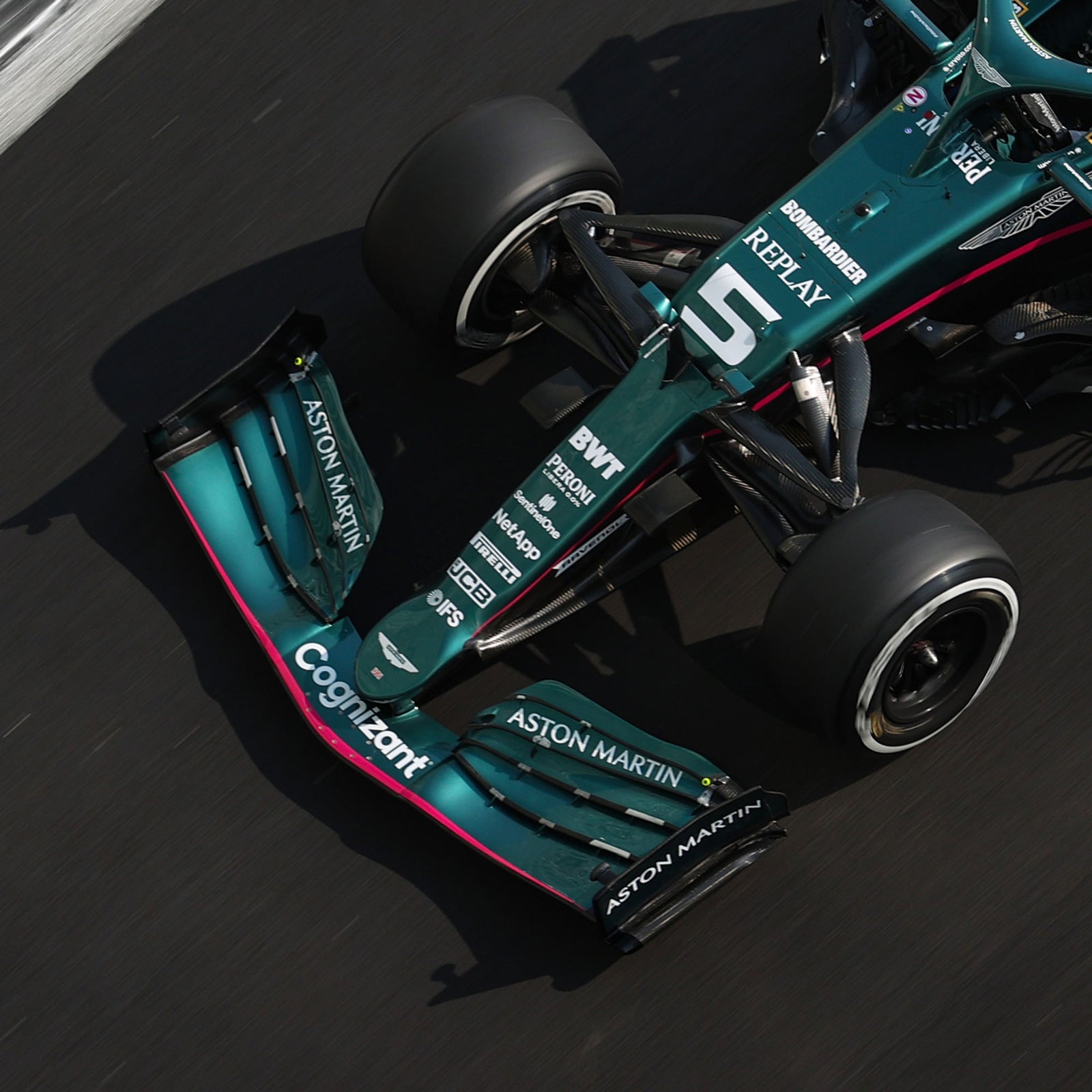 Season Launch LOT 415 - Aston Martin F1 Team 2021 Used Front Wing Assembly