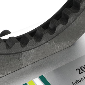 Aston Martin Aramco F1® Team authentic Formula 1 brake disc on display, motorsport engineering memorabilia for collectors