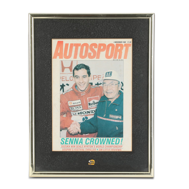 Miami Auction LOT 039 - Autosport Magazine November 1988-Senna Signed Framed