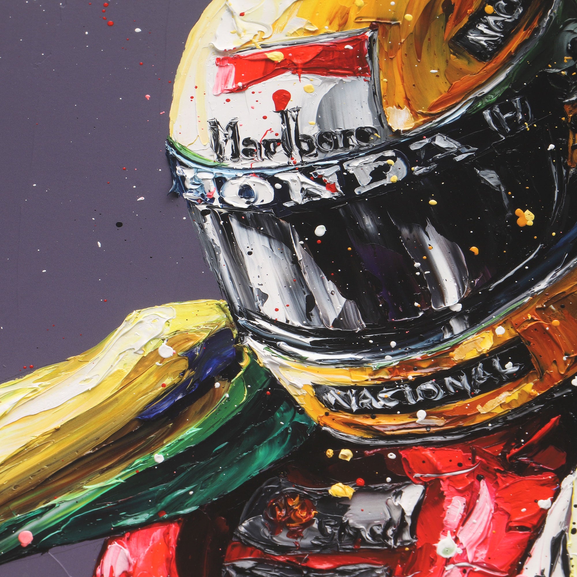 Ayrton Senna '25th Anniversary Portrait' Hand Embellished Artwork - Paul Oz