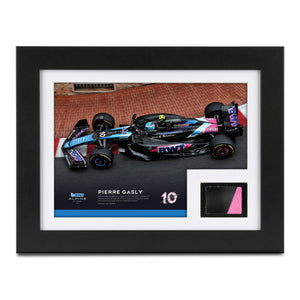 Pierre Gasly 2024 BWT Alpine Formula One™ Team Limited Edition race-used bodywork and photo, authentic Formula 1 collector display