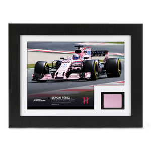 Limited Edition Sergio Pérez 2017 Sahara Force India Spanish Grand Prix race-used bodywork and photo, authentic Formula 1 collector display