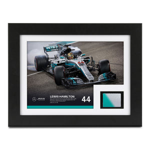 Limited Edition Lewis Hamilton 2017 Abu Dhabi Grand Prix race-used bodywork and photo, authentic Formula 1 collector display and motorsport memorabilia
