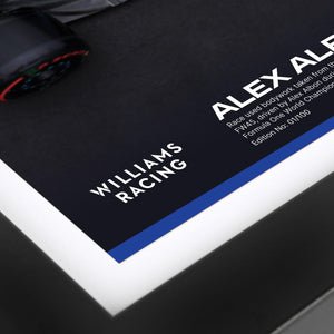 Alex Albon 2023 Limited Edition Formula 1 race-used bodywork and photo display, authentic collector memorabilia from Williams Racing