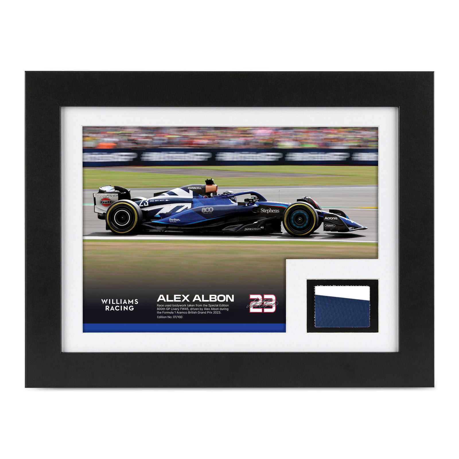 Limited-Edition Alex Albon 2023 ‘Williams’ 800th Grand Prix’ Bodywork & Photo British GP