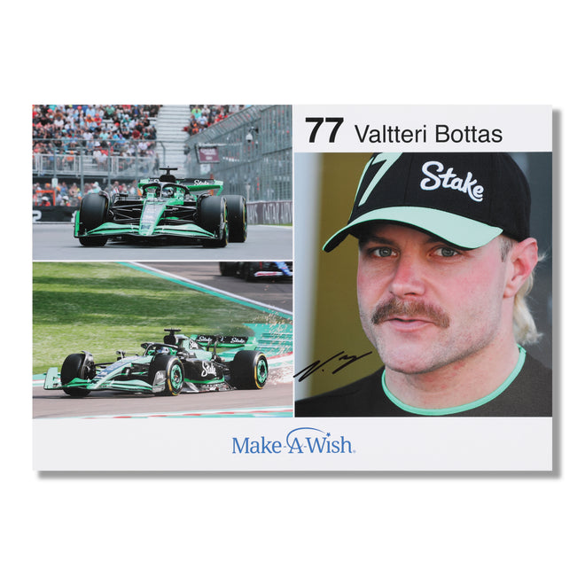 LOT 573 - Valtteri Bottas 2024 Stake F1 Team Kick Sauber Signed Poster - Make-A-Wish