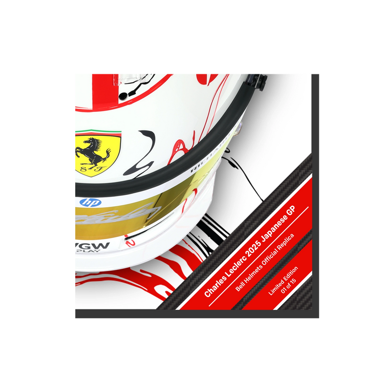 Charles Leclerc Signed 2025 Season Ferrari Replica Helmet - Japanese GP