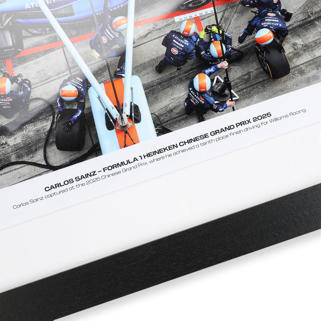 Carlos Sainz 2025 Atlassian Williams Racing Signed Photo - Chinese GP