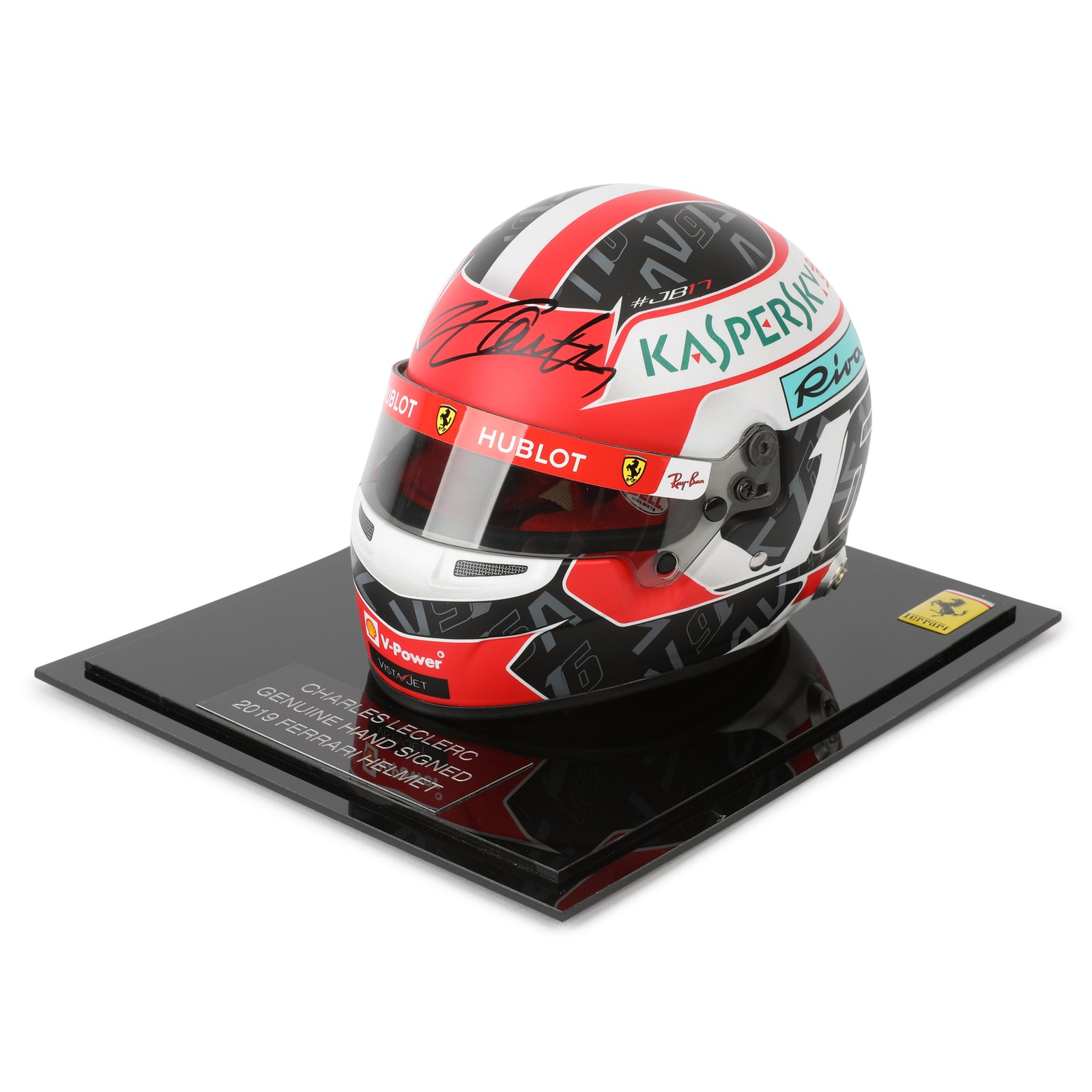 Season Launch LOT 058 - Charles Leclerc 2019 1:2 Signed Mini Helmet