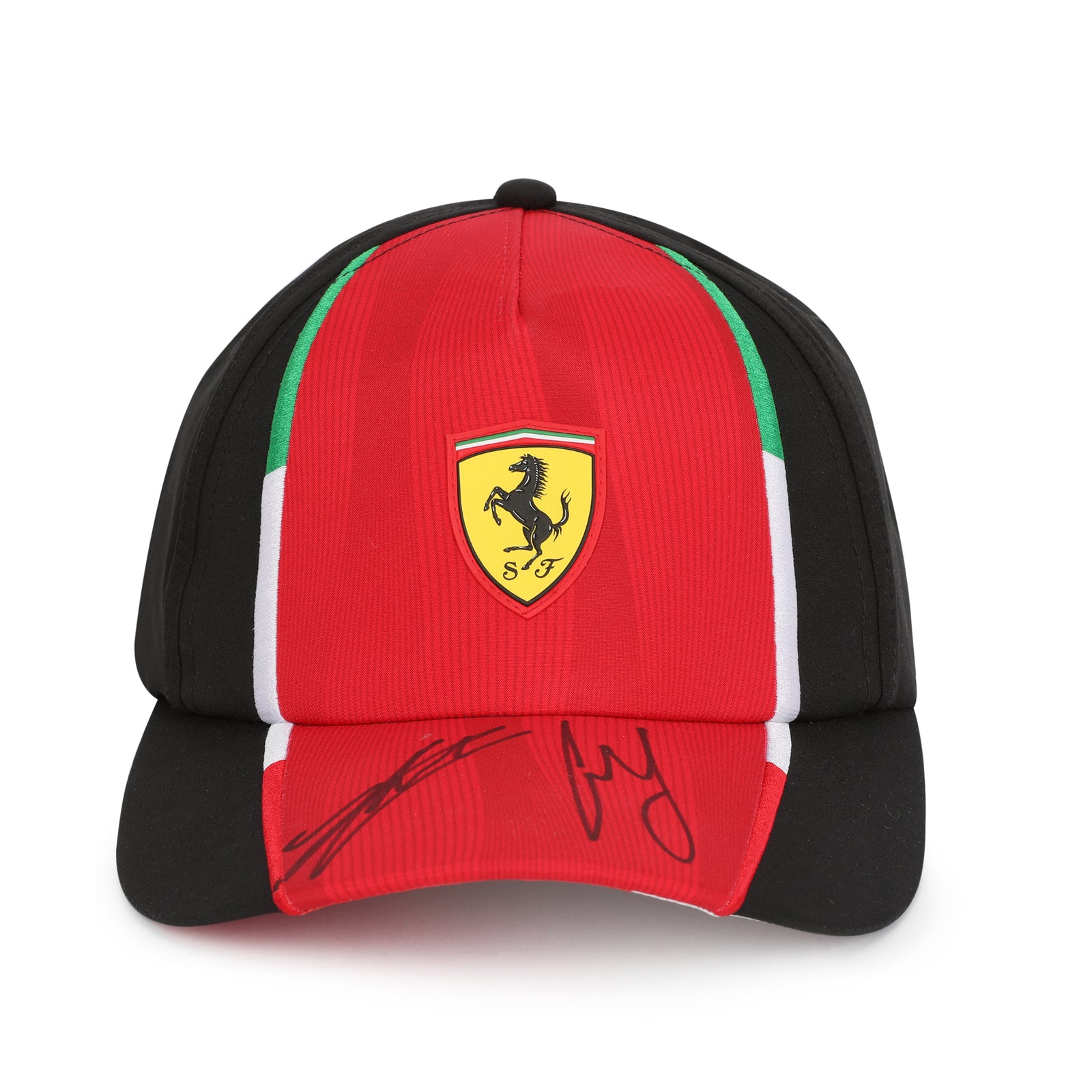 LOT 603 - Charles Leclerc And Carlos Sainz Dual Signed Ferrari Cap-Make  A Wish