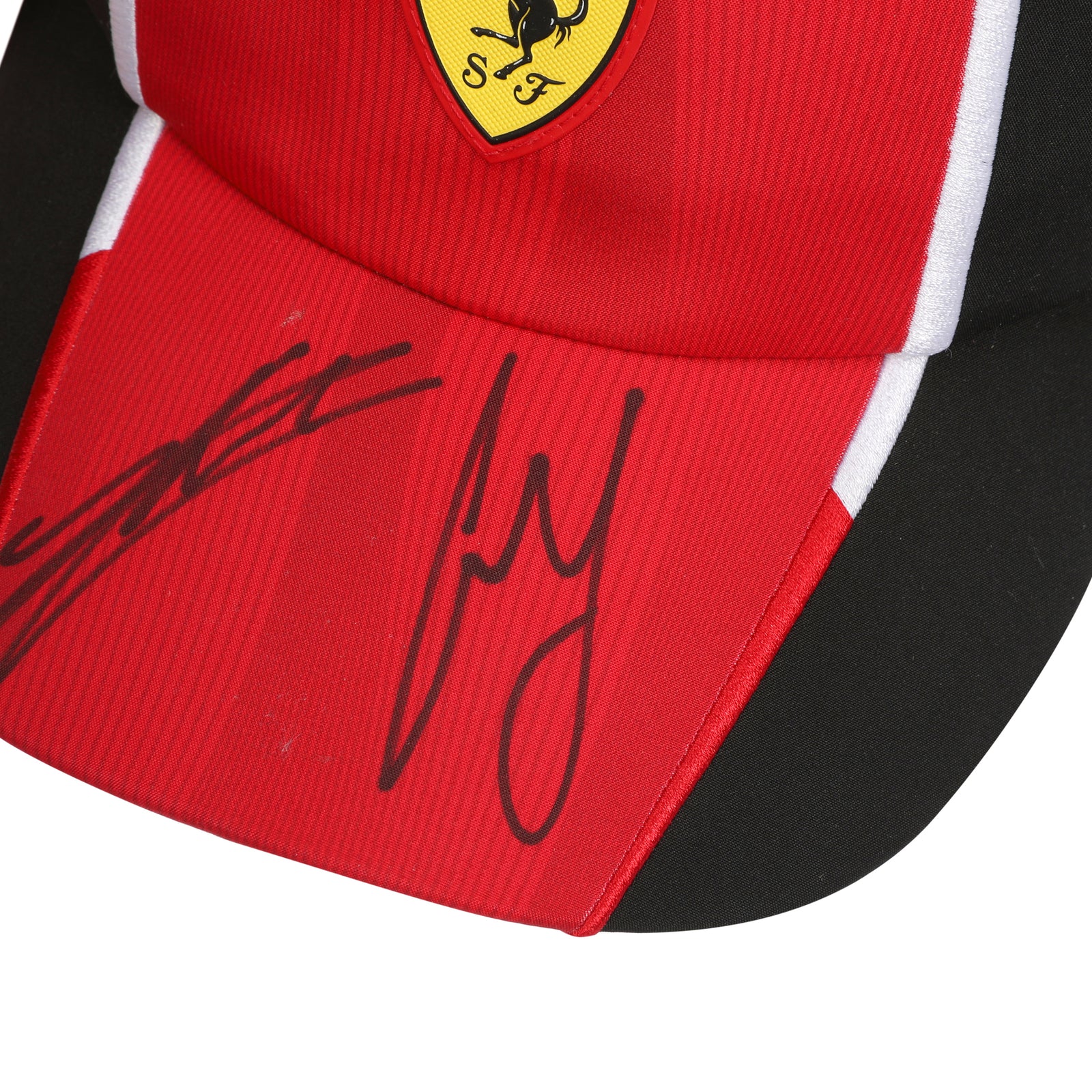 LOT 603 - Charles Leclerc And Carlos Sainz Dual Signed Ferrari Cap-Make  A Wish