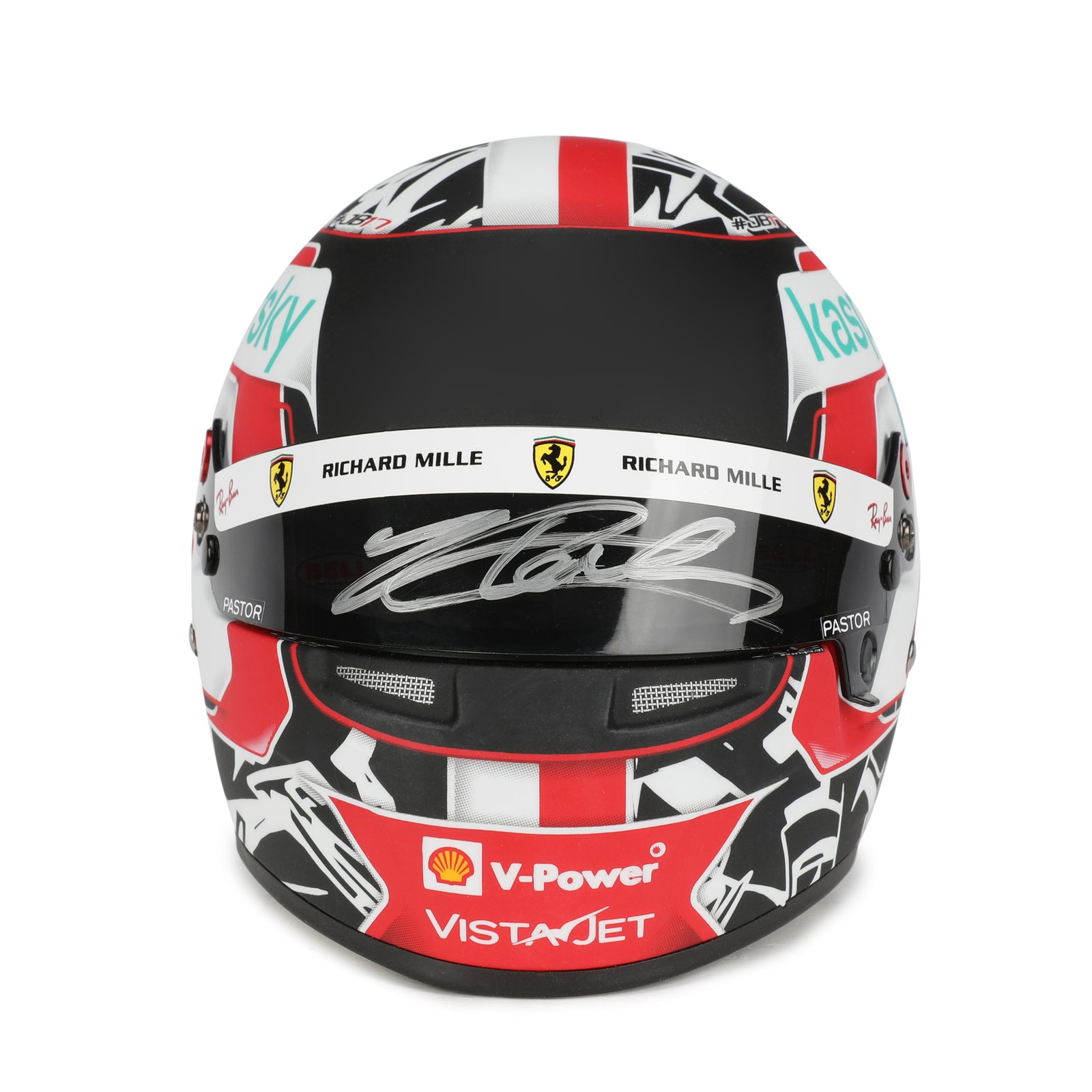 LOT 604 - Charles Leclerc 1:2 Signed Mini Helmet