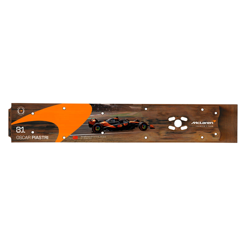 Oscar Piastri 2025 McLaren F1 Team Sprint Race Used Rear Skid Plank Wall Art - Chinese GP
