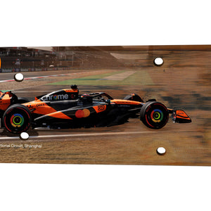 Authentic Oscar Piastri 2025 McLaren F1 Team sprint race-used rear skid plank wall art from the Chinese Grand Prix