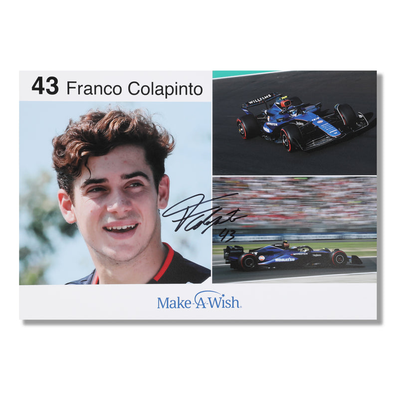 LOT 608 - Franco Colapinto 2024 Williams Racing Signed Poster - Make A Wish
