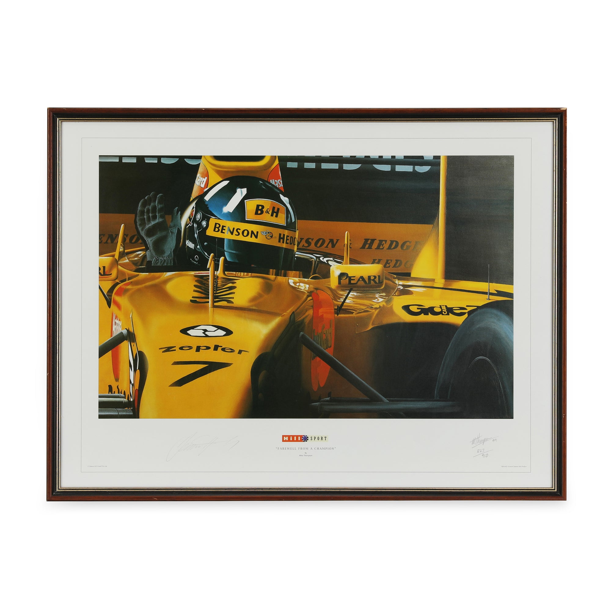 Damon Hill 1999 Jordan F1 Team Signed Photo