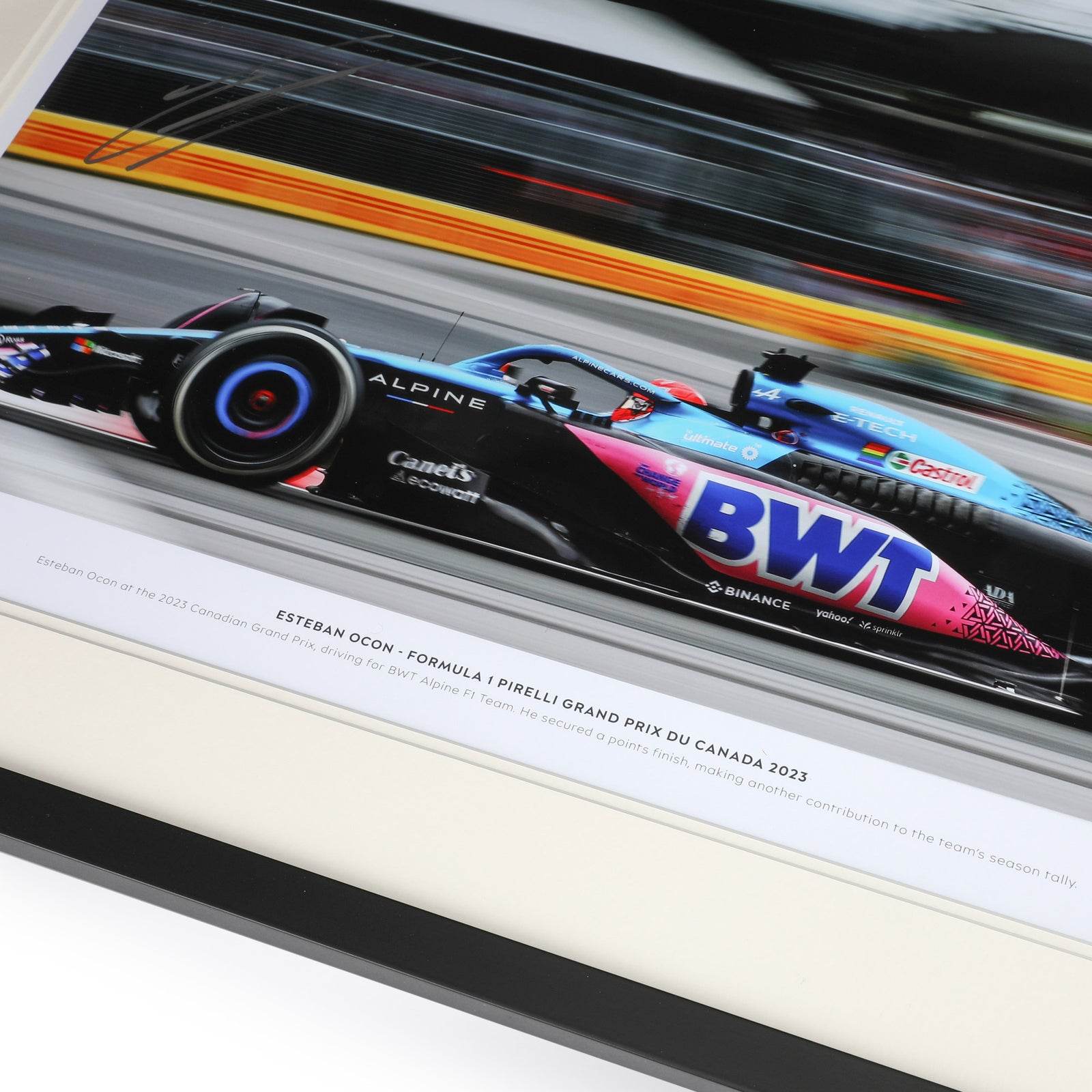 Esteban Ocon Signed 2023 BWT Alpine F1 Team Photo - Canadian GP