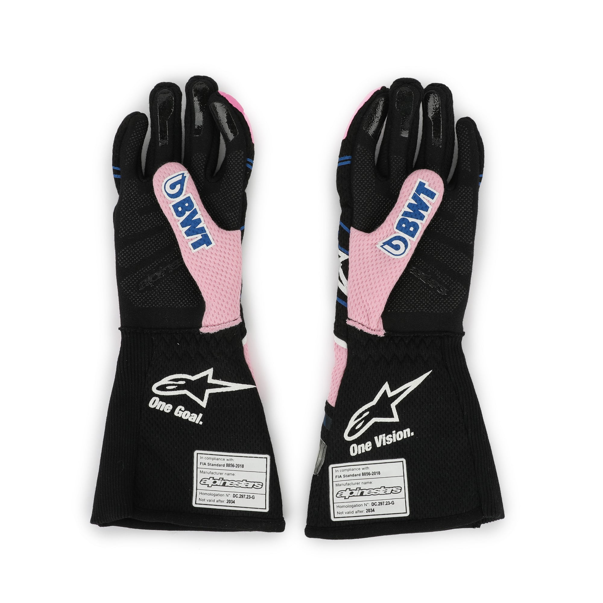 Esteban Ocon Signed 2024 Grand Prix Used BWT Alpine F1 Team Race Gloves - Miami GP