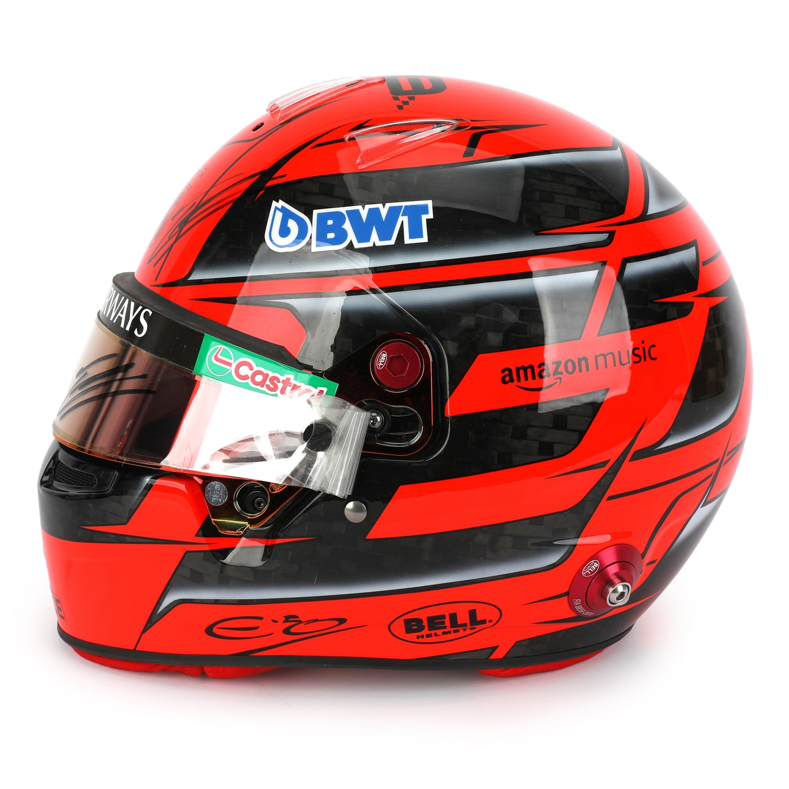 LOT 625 - Esteban Ocon Signed 2024 BWT Alpine F1 Team Race Used Helmet - Qatar GP