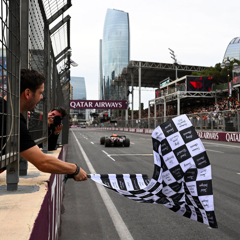 Azerbaijan Grand Prix 2027 personalised F1® chequered flag with your name official Formula 1 memorabilia