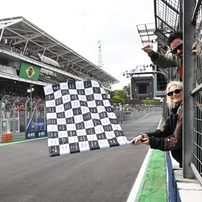 São Paulo Grand Prix 2027 personalised F1® chequered flag with your name official Formula 1 memorabilia
