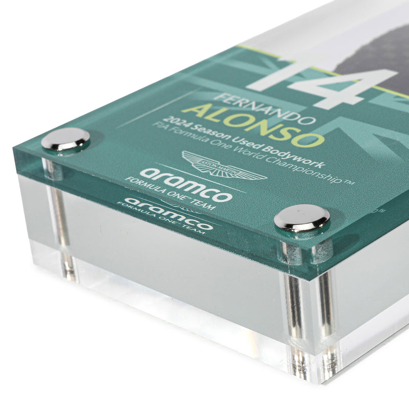 Formula 1 acrylic framed bodywork Alonso 2024 season used motorsport collectible