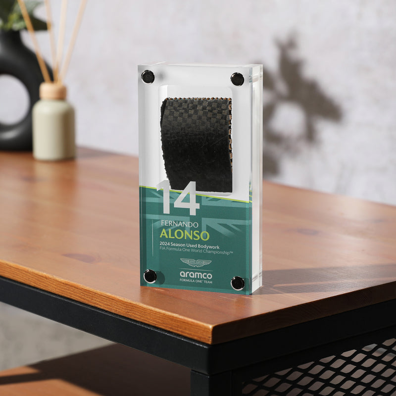 Formula 1 encased bodywork Alonso 2024 race-used acrylic collector display