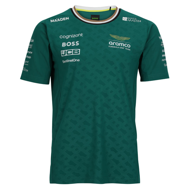 Fernando Alonso 2024 Aston Martin Aramco Formula One Team Grand Prix Used Driver Short Sleeve T-Shirt