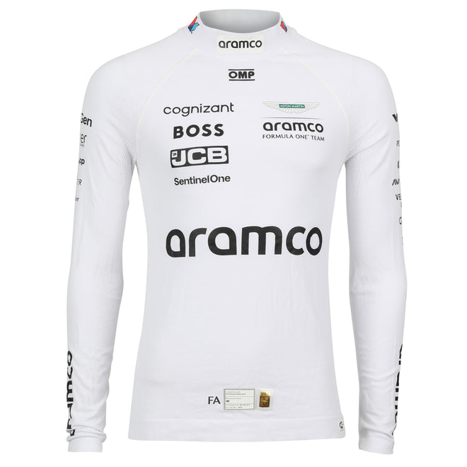LOT 430 - Fernando Alonso Un-Signed 2024 Aston Martin Aramco Formula One Team Grand Prix Used Nomex - White