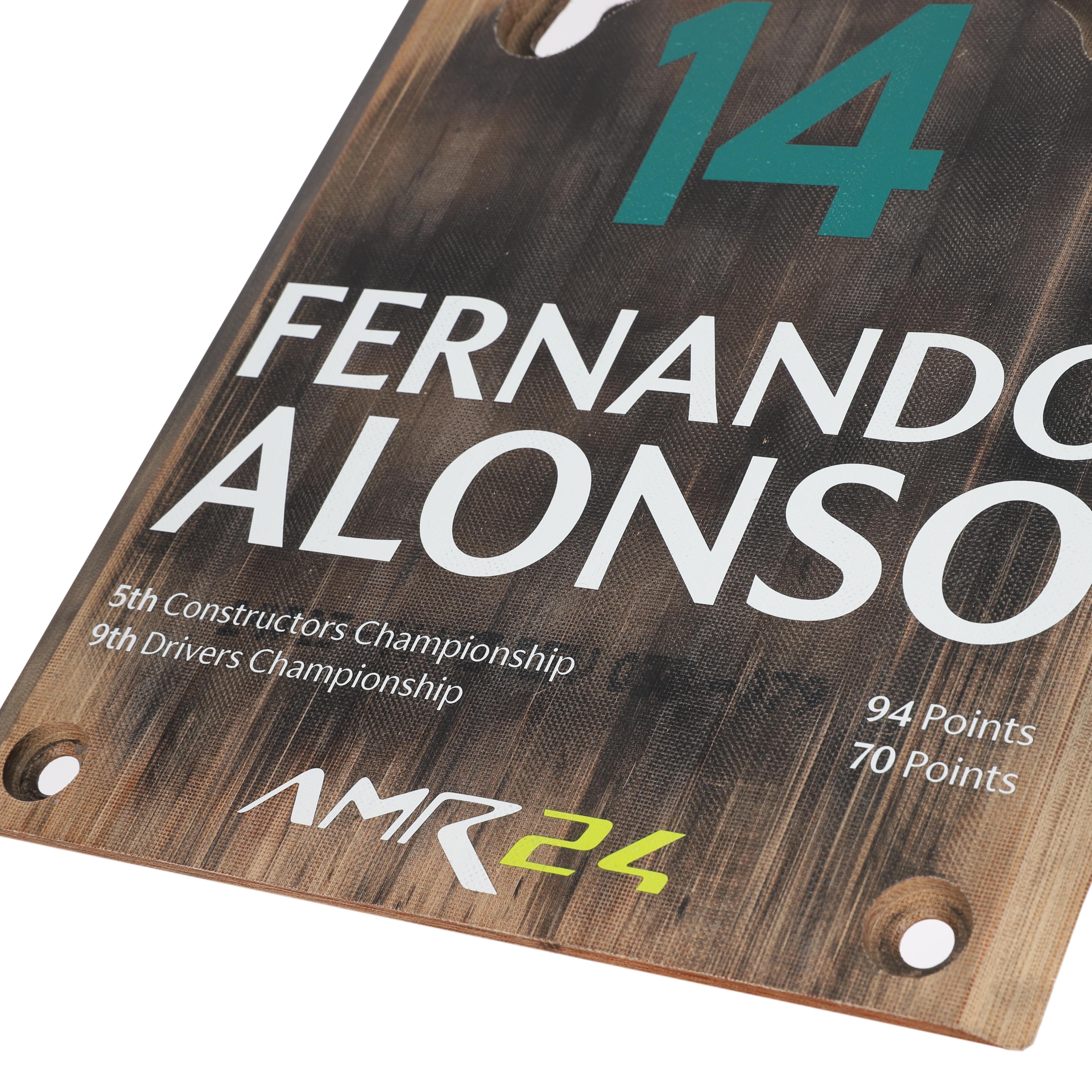 Fernando Alonso 2024 Aston Martin Aramco F1® Team Skid Block Plank Wall Art