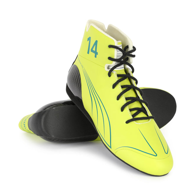 Miami Auction LOT 025 - Fernando Alonso 2025 Aston Martin Aramco Formula One Team Race Boots