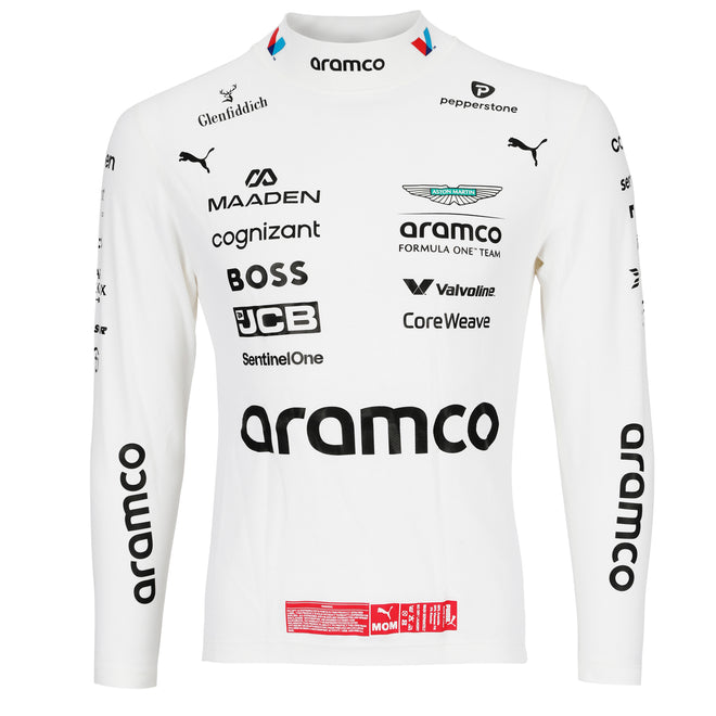 Auction LOT 125 - Fernando Alonso 2025  Aston Martin Aramco F1 Team Un-Signed Nomex - Brazil GP - White