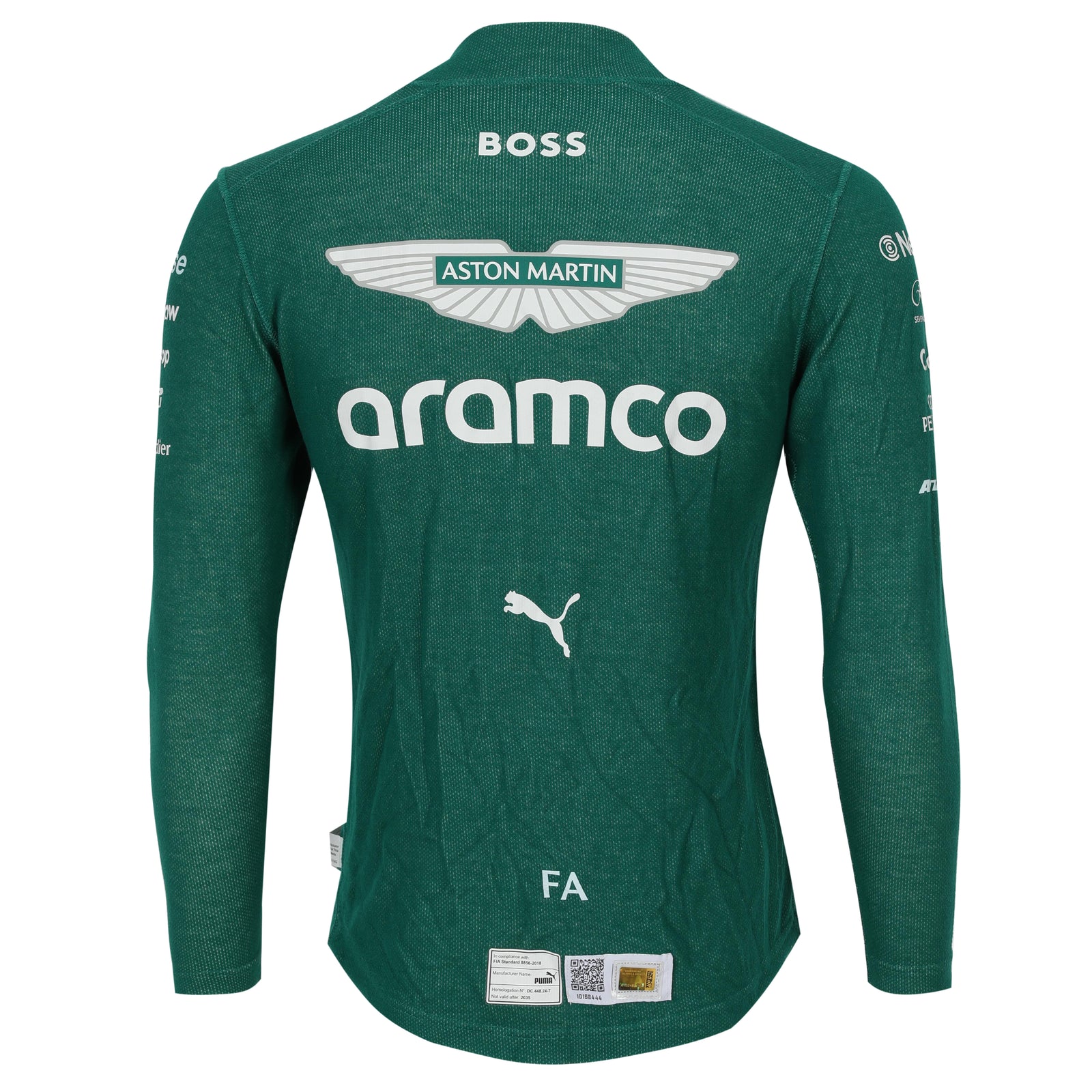 LOT 060 - Fernando Alonso 2025 Grand Prix Used Aston Martin Aramco Nomex