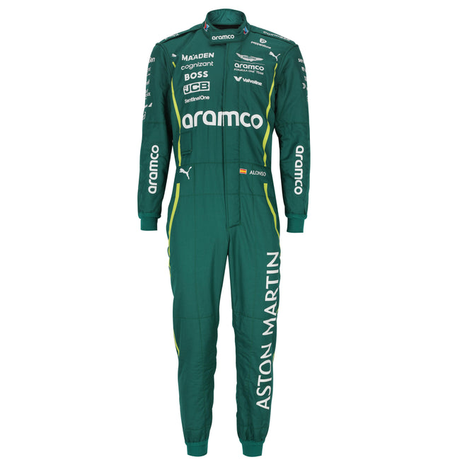 LOT 050 - Fernando Alonso 2025 Grand Prix Used Aston Martin Aramco Race suit