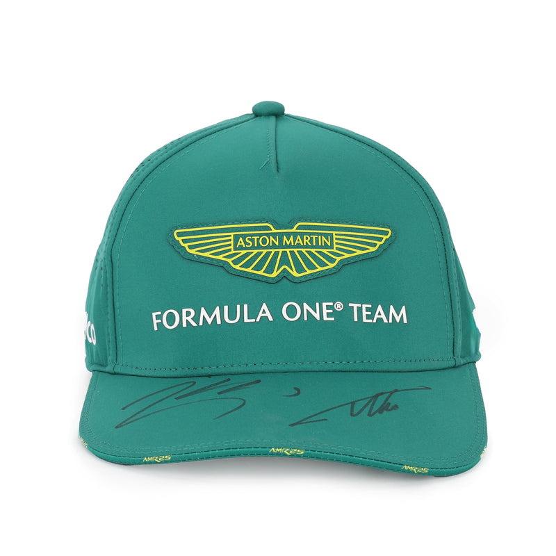 Fernando Alonso & Lance Stroll Dual Signed Aston Martin Aramco Formula One 2025 Team Cap