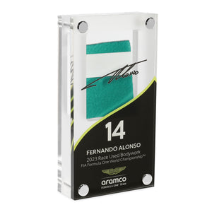 Fernando Alonso 2023 Bodywork in Acrylic Formula 1 collectible displayed in premium motorsport display