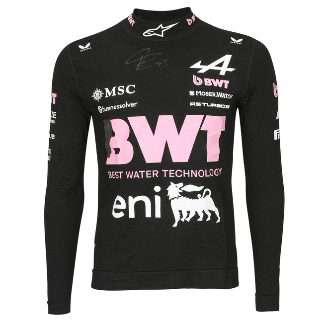 BWT Alpine F1 Team signed race-used Nomex Franco Colapinto 2026 Australian Grand Prix race suit memorabilia