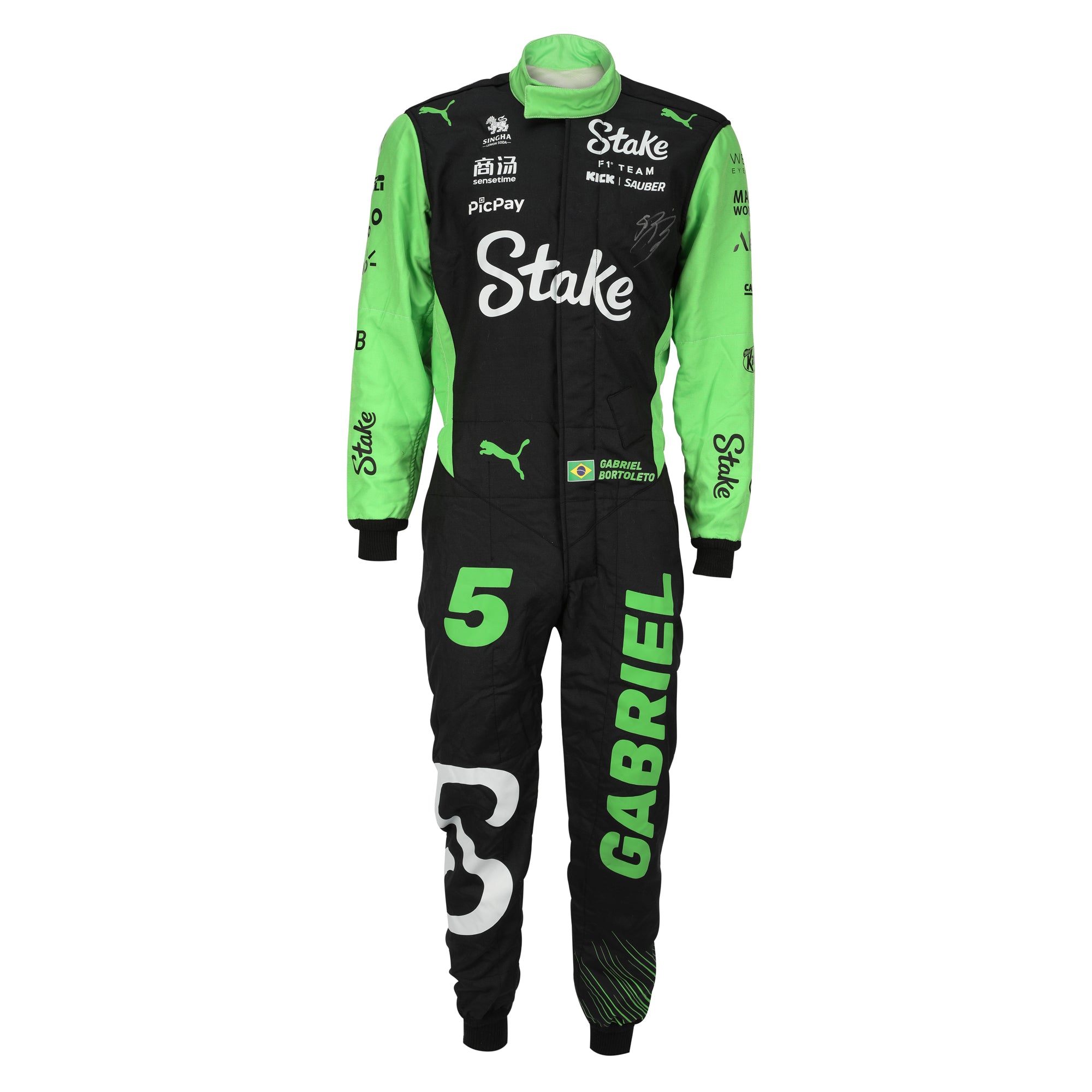 Casquette Officielle Stake F1 Team Kick Sauber 2025 - Gabriel Bortoleto - Noir Et Vert - Réglable - 9